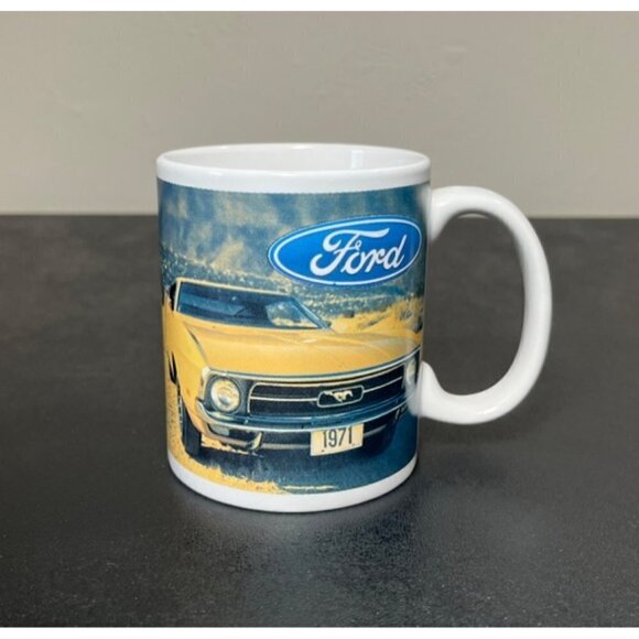 Official Ford 1971 Yellow Mustang Coffee Tea Mug Classic Car Auto - Picture 1 of 11